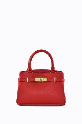 Borsa Valentine in pelle Togo Rossa