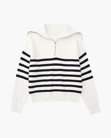 Striped Zip Up Sweater