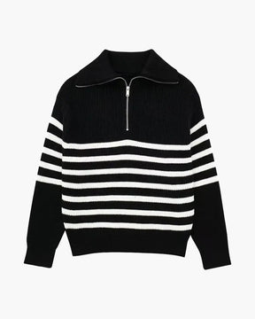 Striped Zip Up Sweater