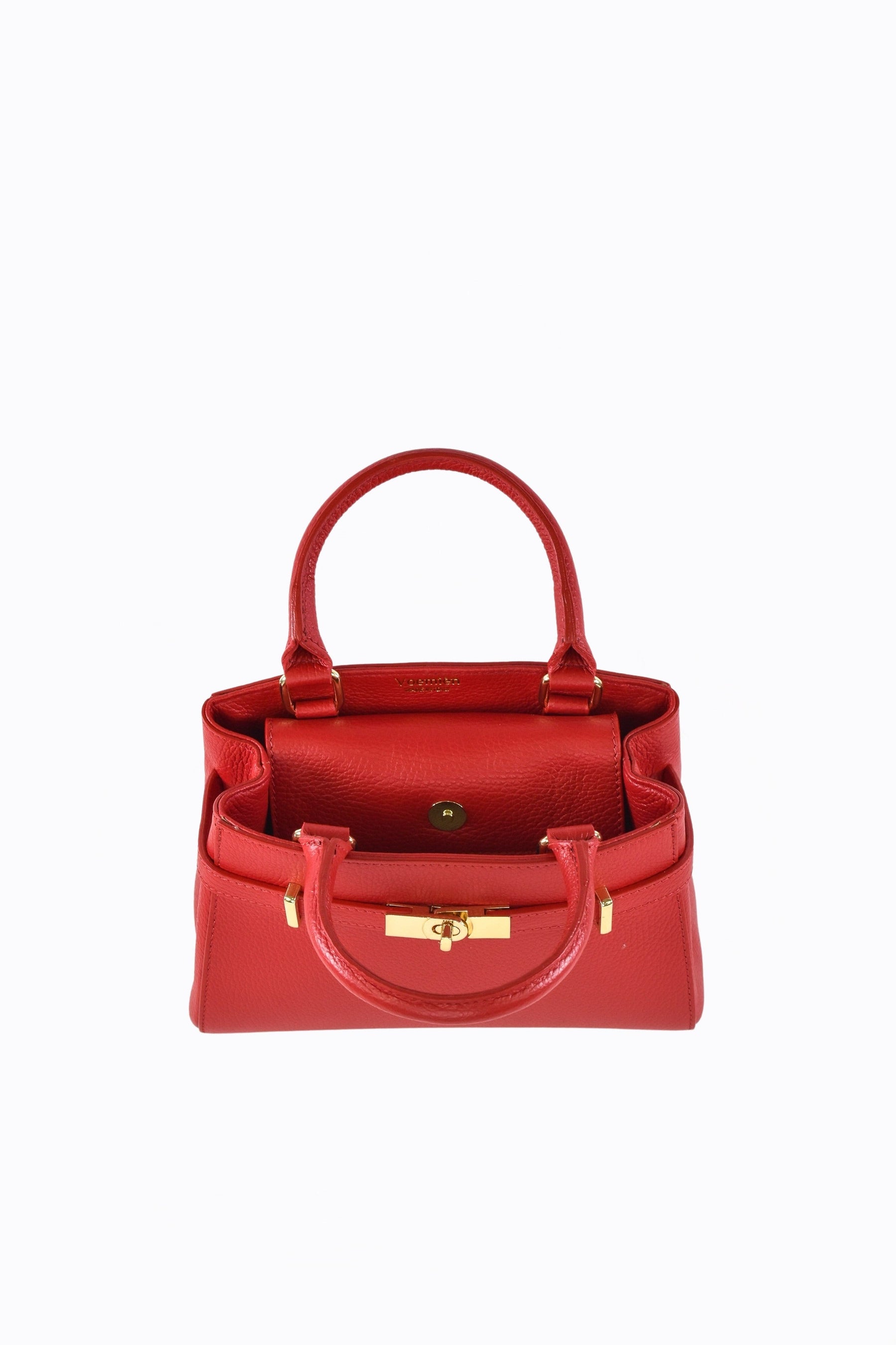 Borsa Valentine in pelle Togo Rossa