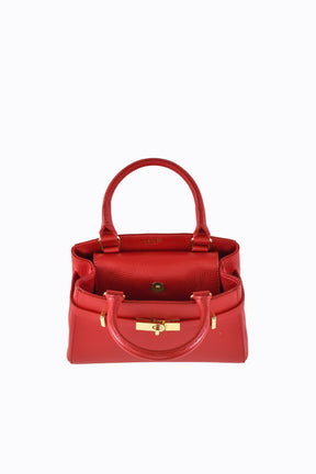 Borsa Valentine in pelle Togo Rossa